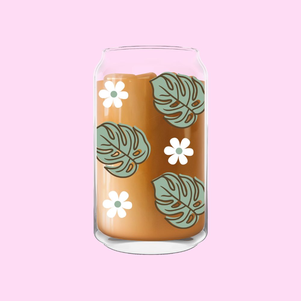 Monstera Glass Can