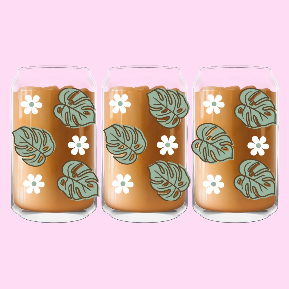 Monstera Glass Can