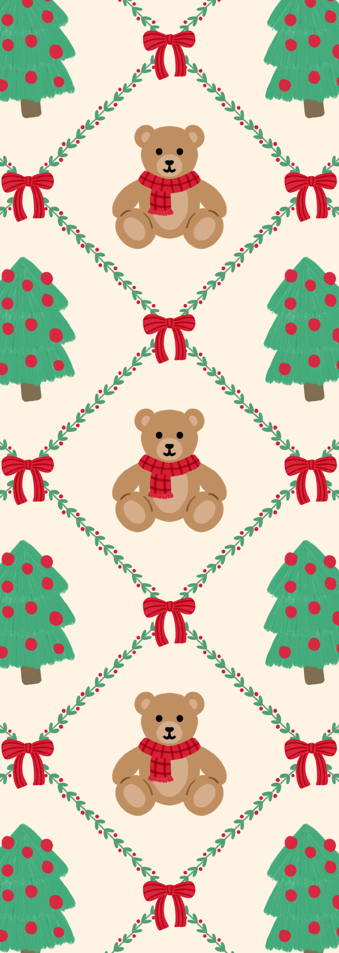 Christmas Teddies Bookmark