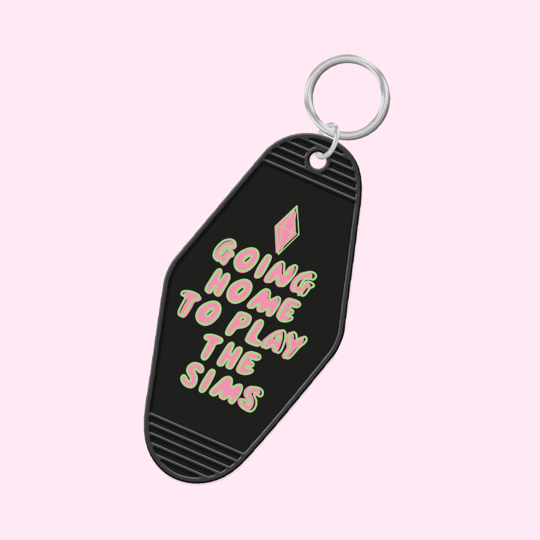 Going Home To Play The Sims Keychain