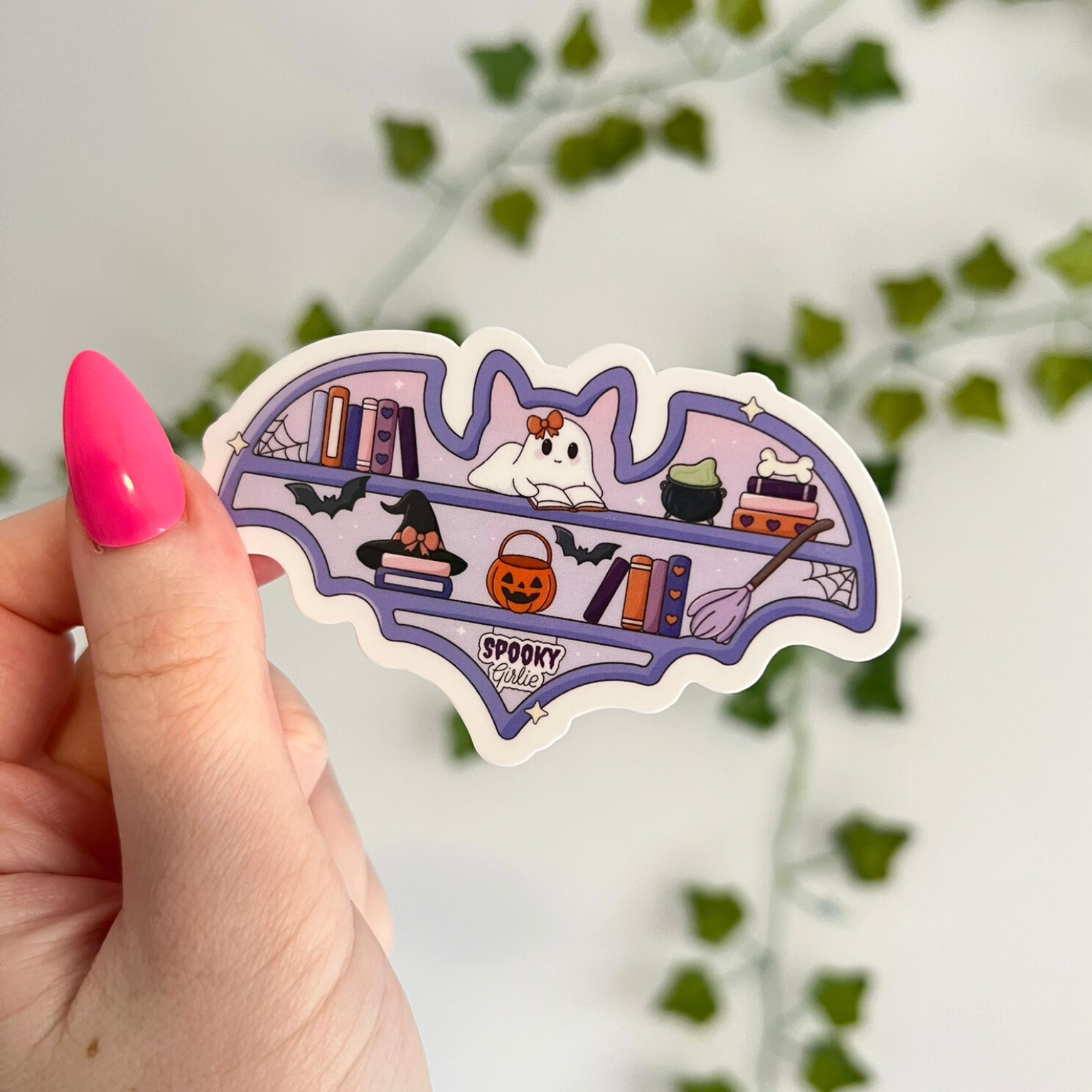 Spooky Bat Bookshelf Sticker