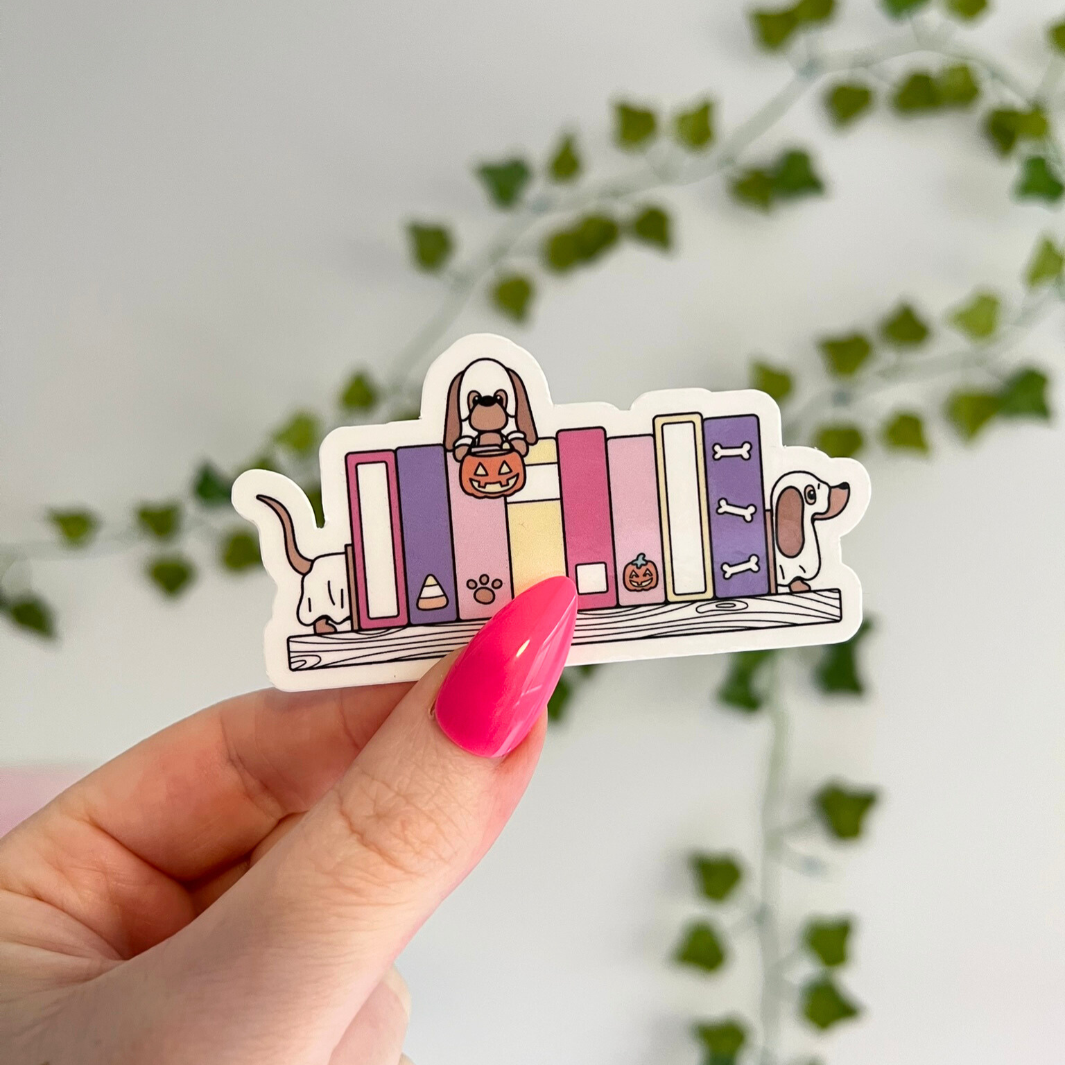 Sausage Dog Bookshelf Sticker