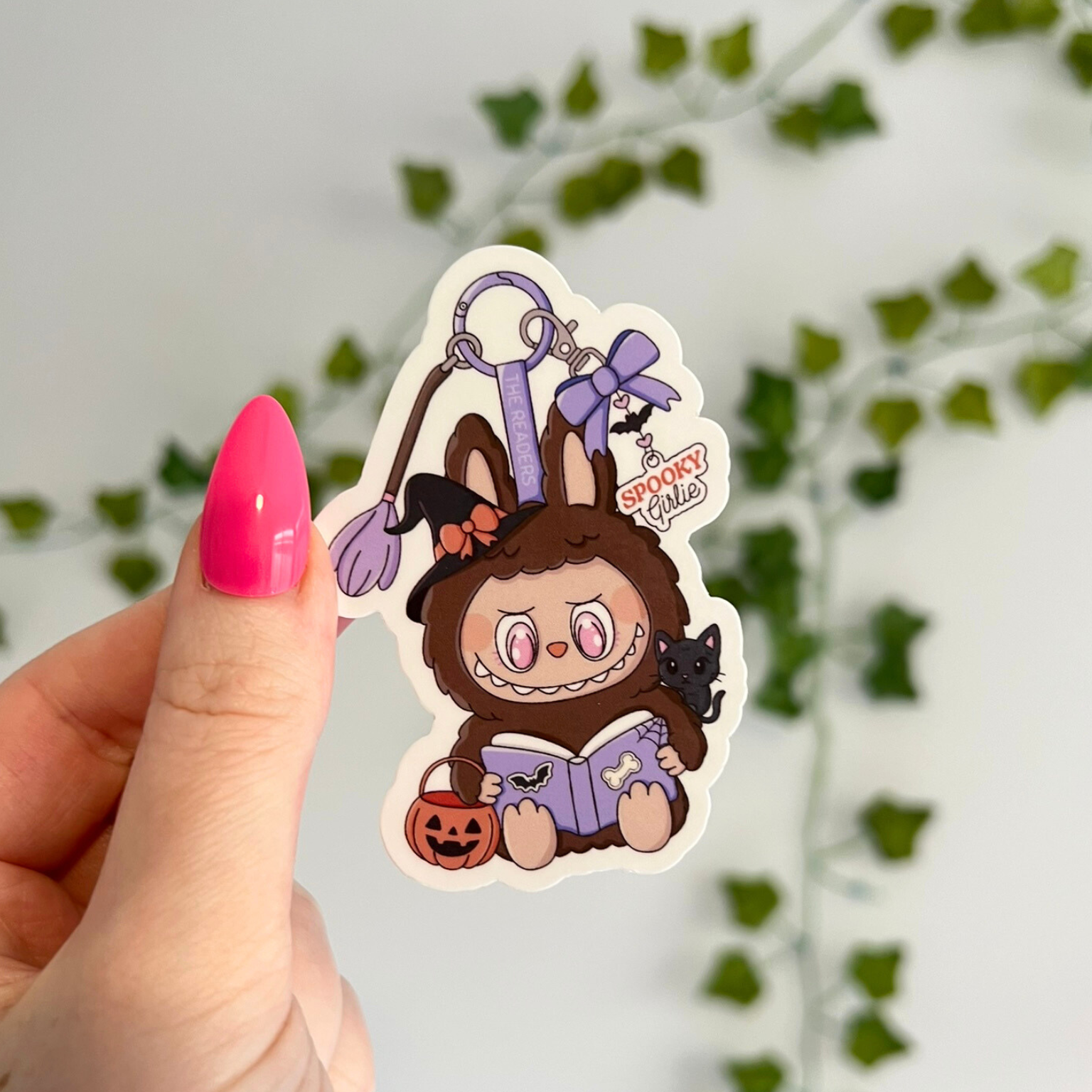 Spooky Girlie Labubu Keychain Sticker