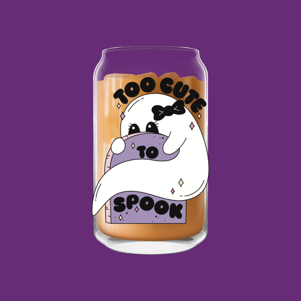 Too Cute To Spook Glass Can