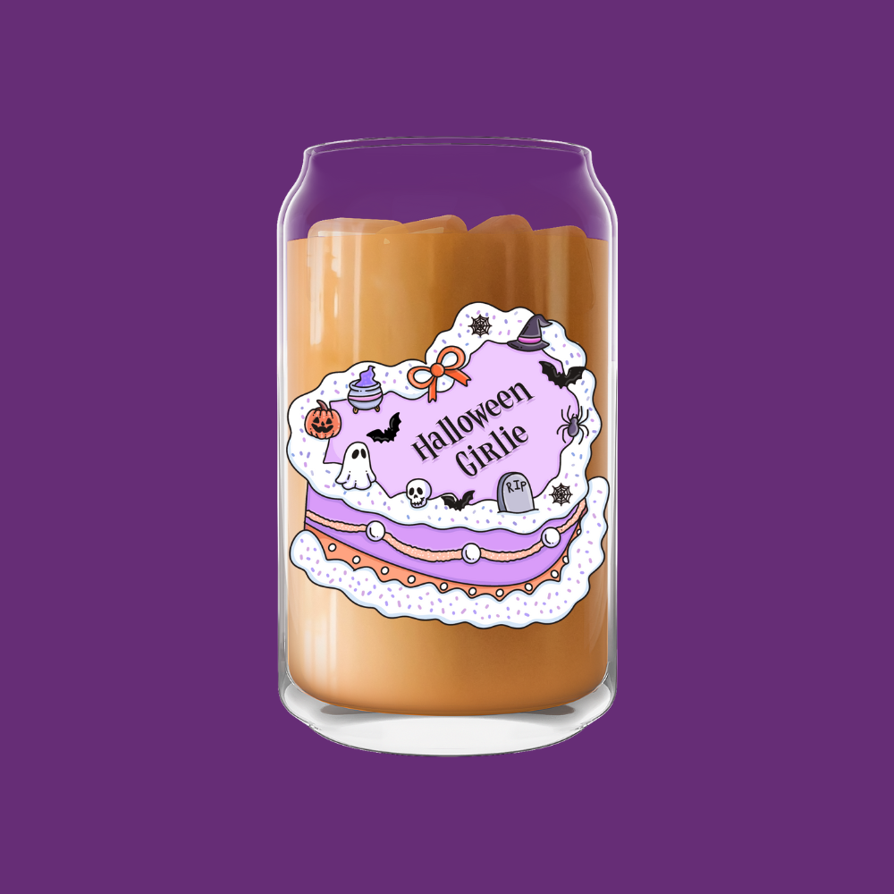 Halloween Girly Cake Glass Can