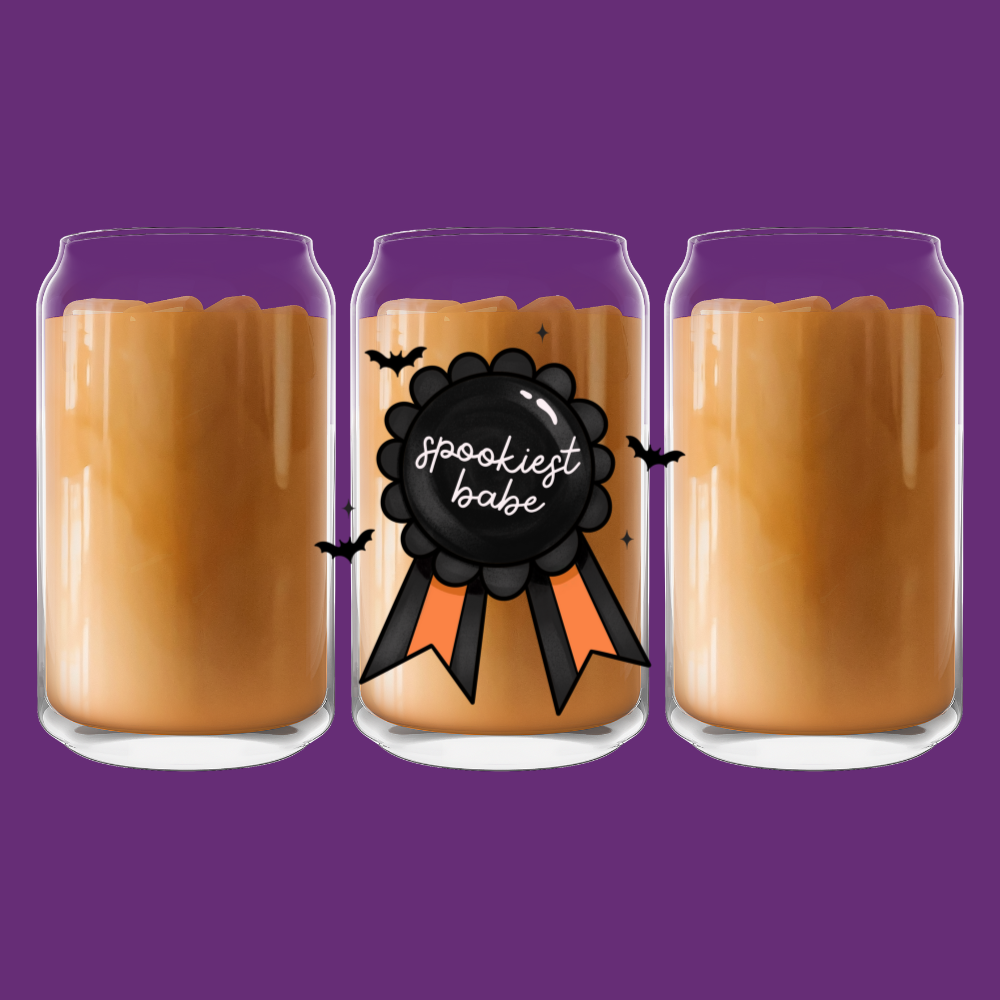 Spookiest Babe Glass Can
