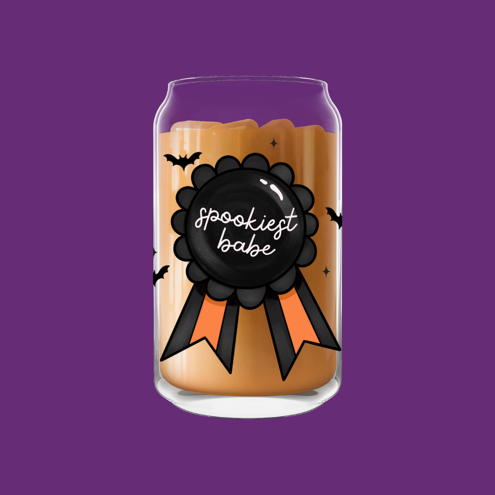 Spookiest Babe Glass Can