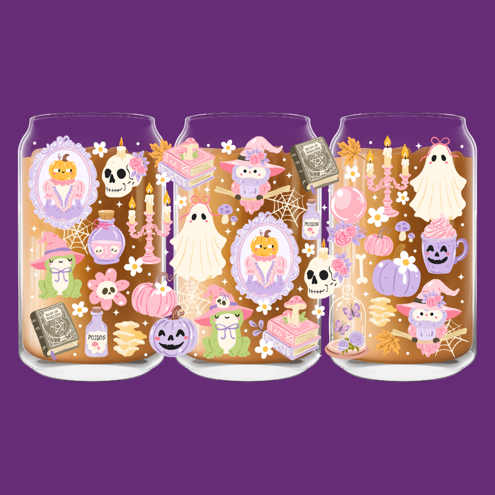 Magical Halloween Glass Can
