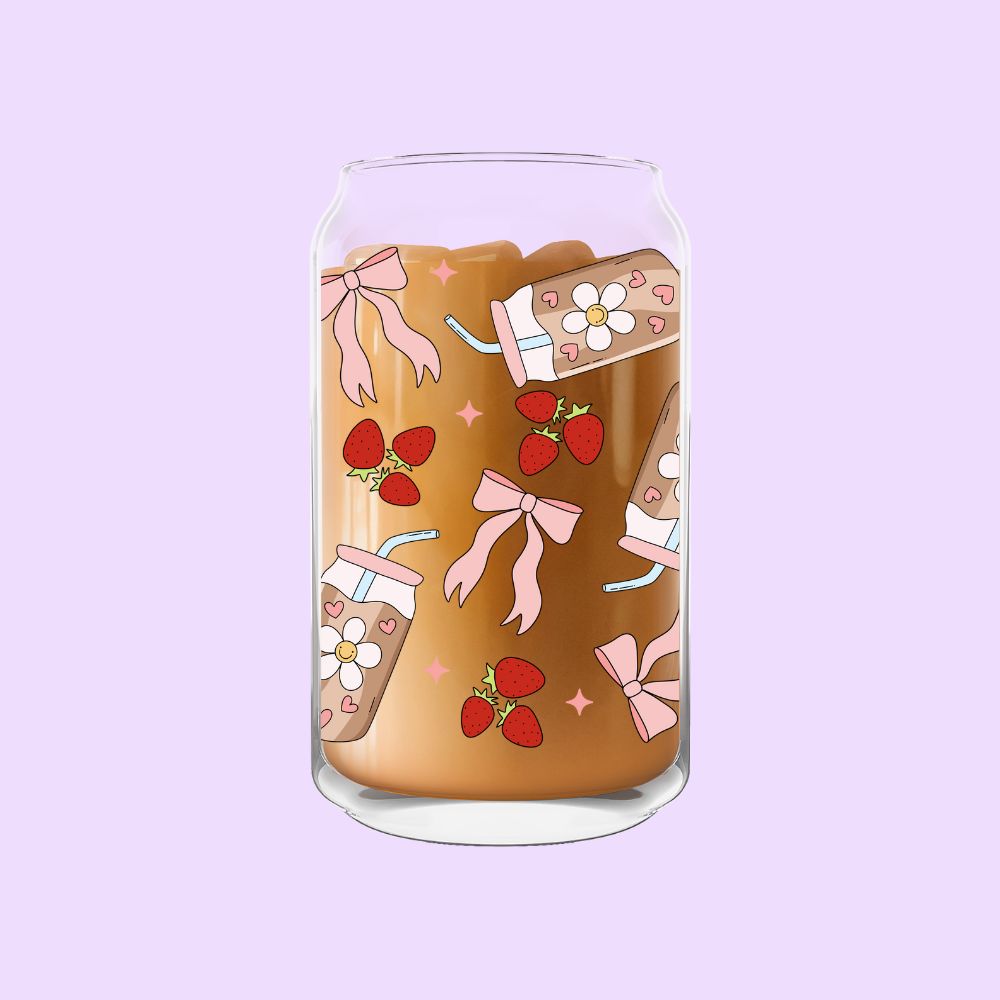 Iced Coffee Girly Glass Can