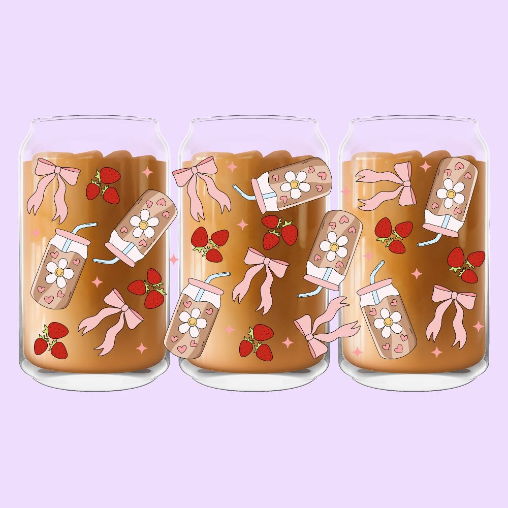Iced Coffee Girly Glass Can
