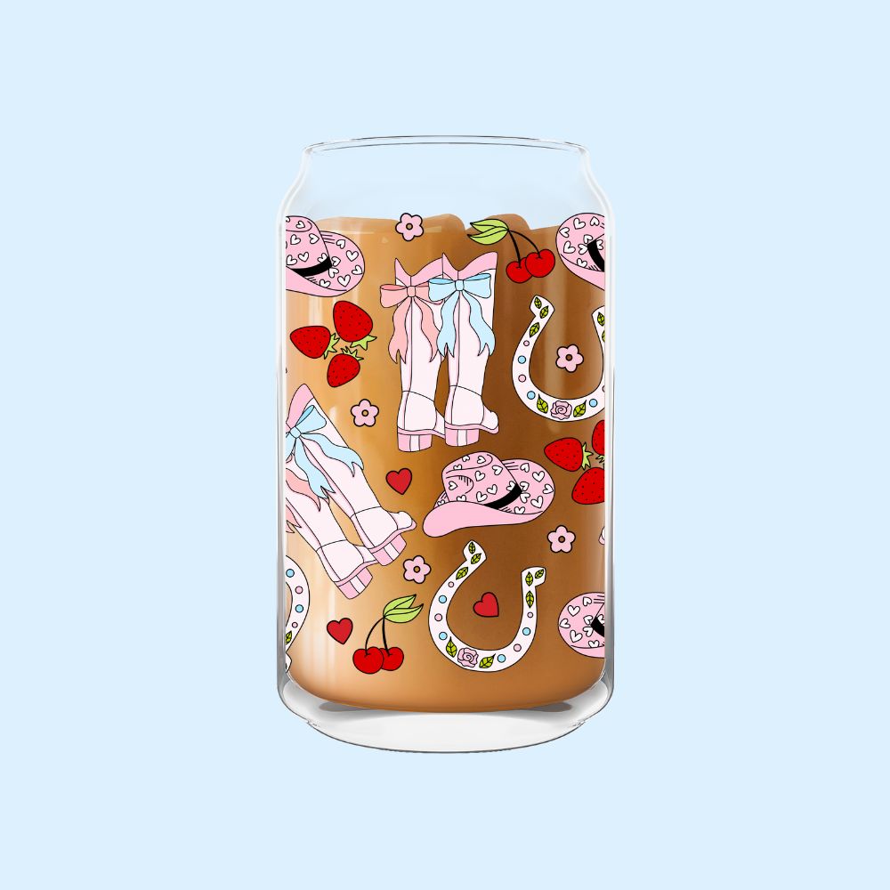 Coquette Cowgirl Glass Can