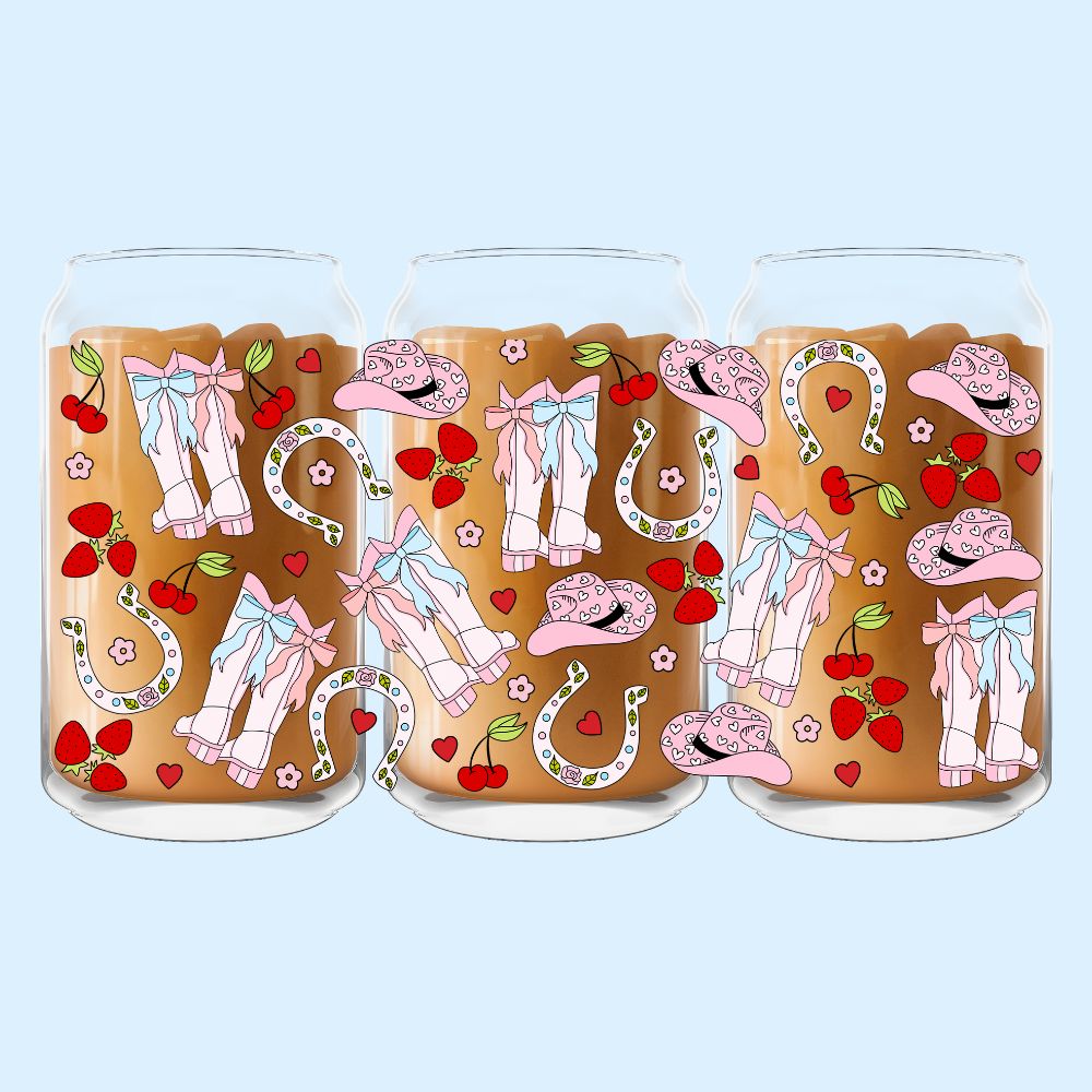 Coquette Cowgirl Glass Can