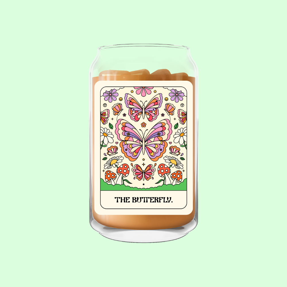 The Butterfly Tarot Card Glass Can