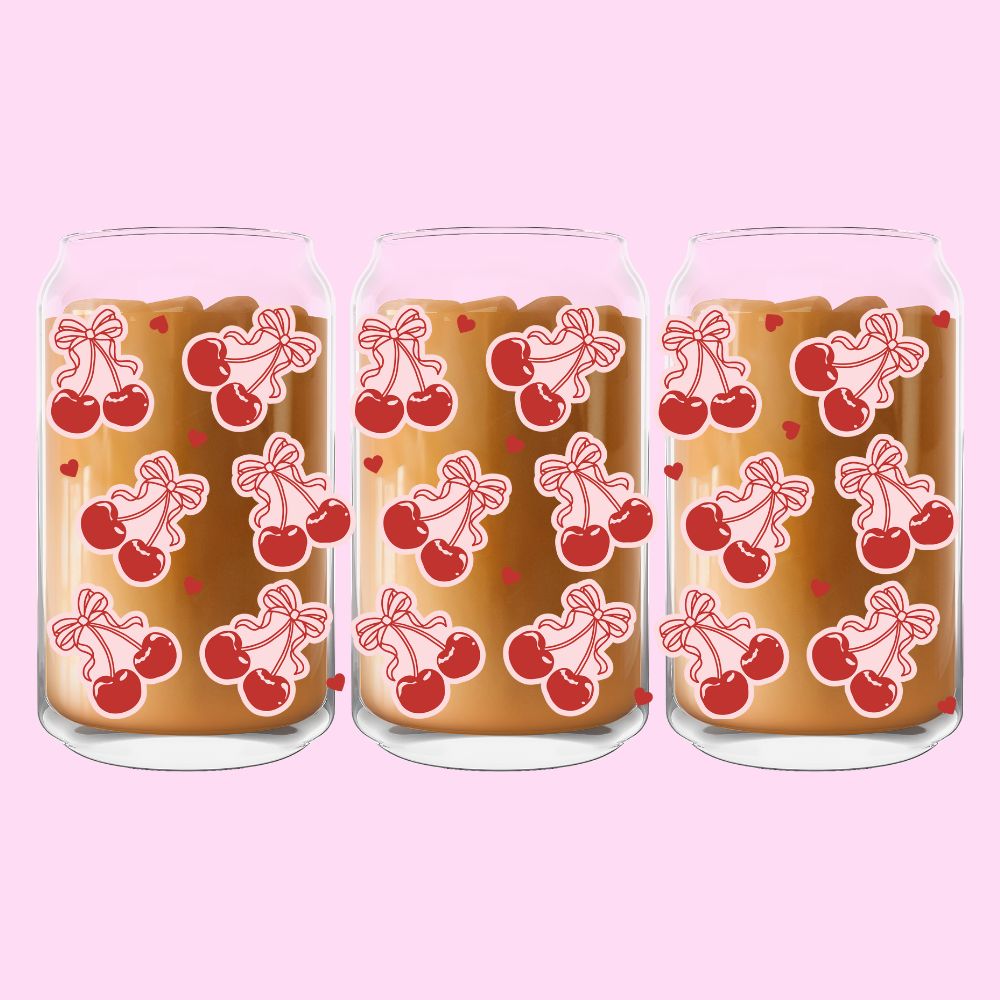 Coquette Cherries Glass Can
