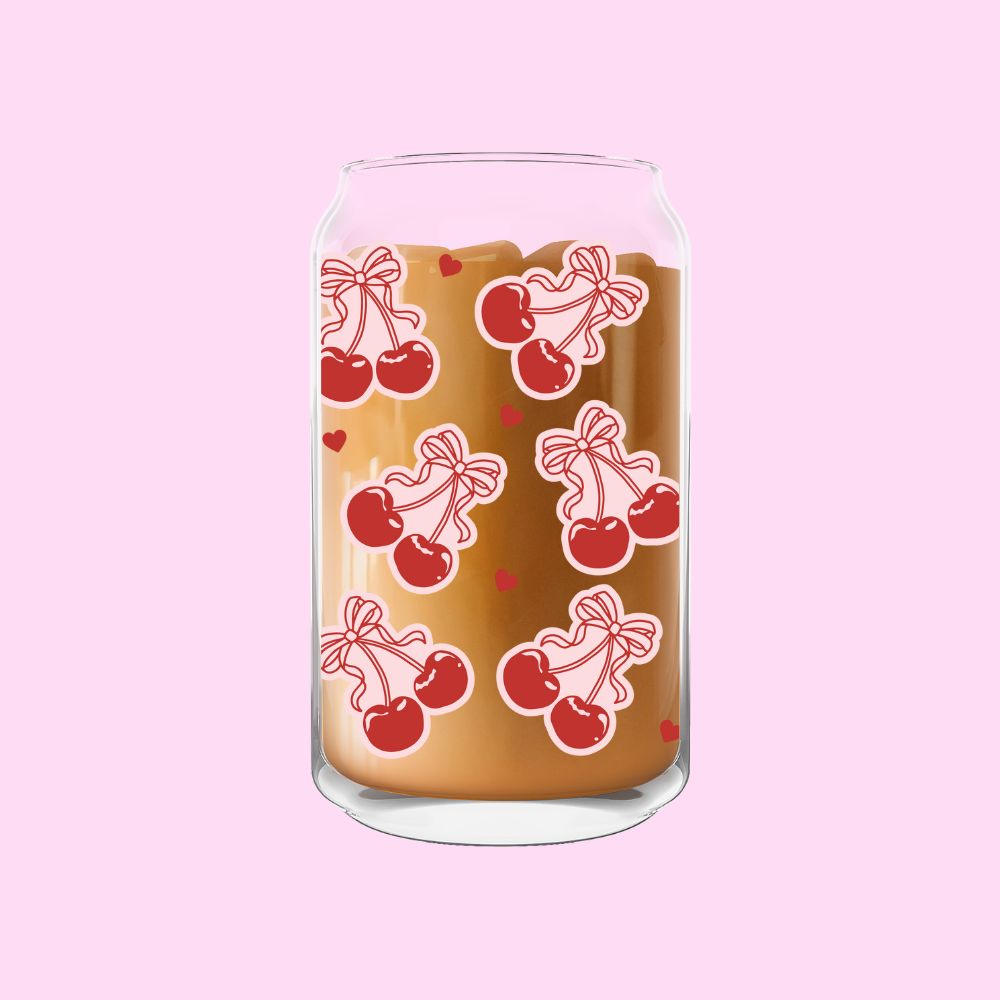 Coquette Cherries Glass Can
