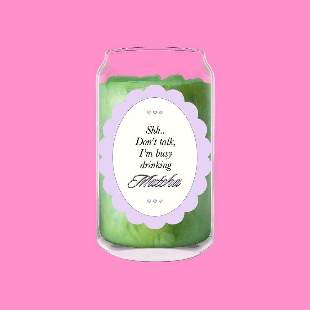 Shh I'm Busy Drinking Matcha/Coffee Glass Can