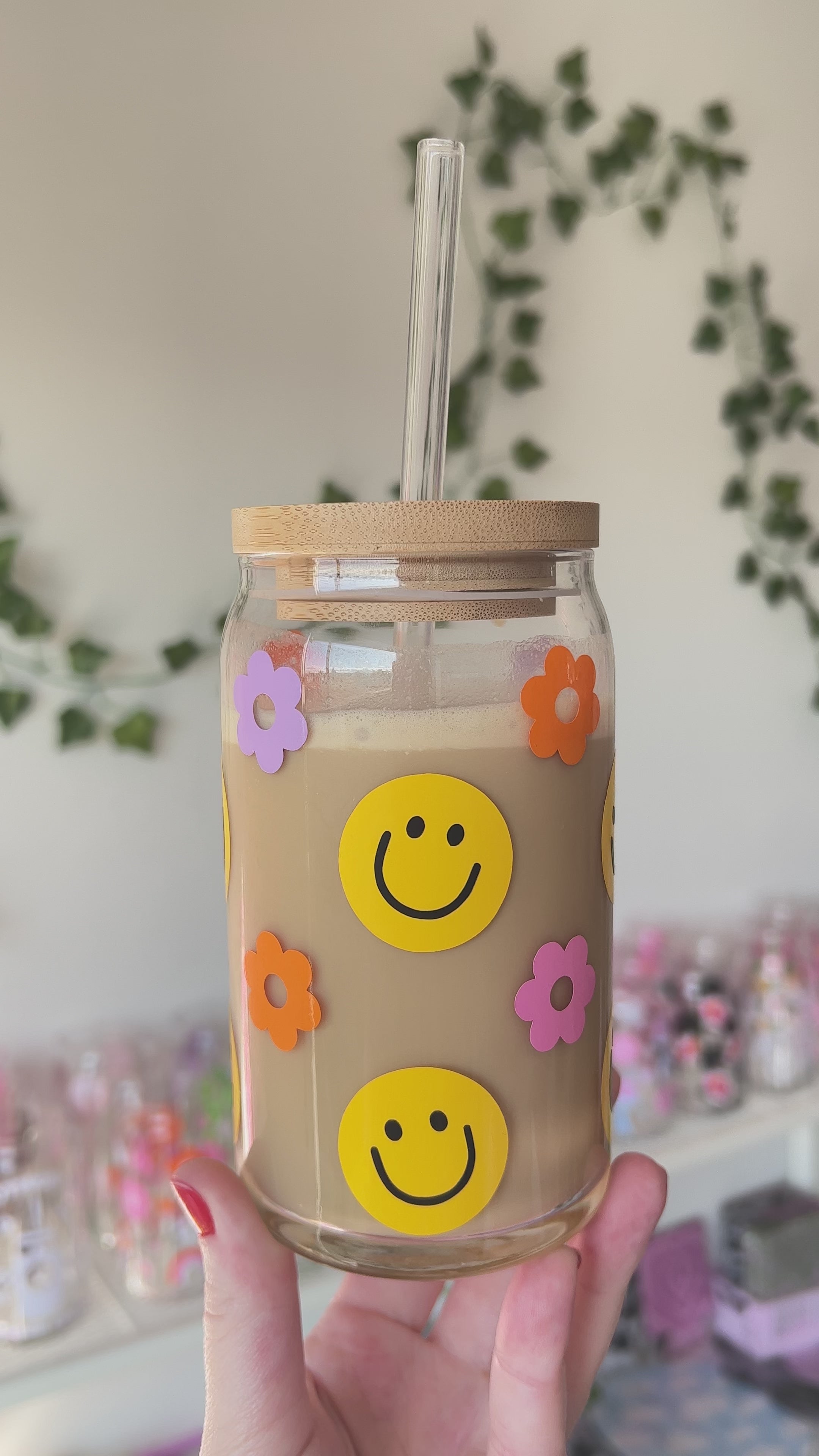 Smiley Glass Can