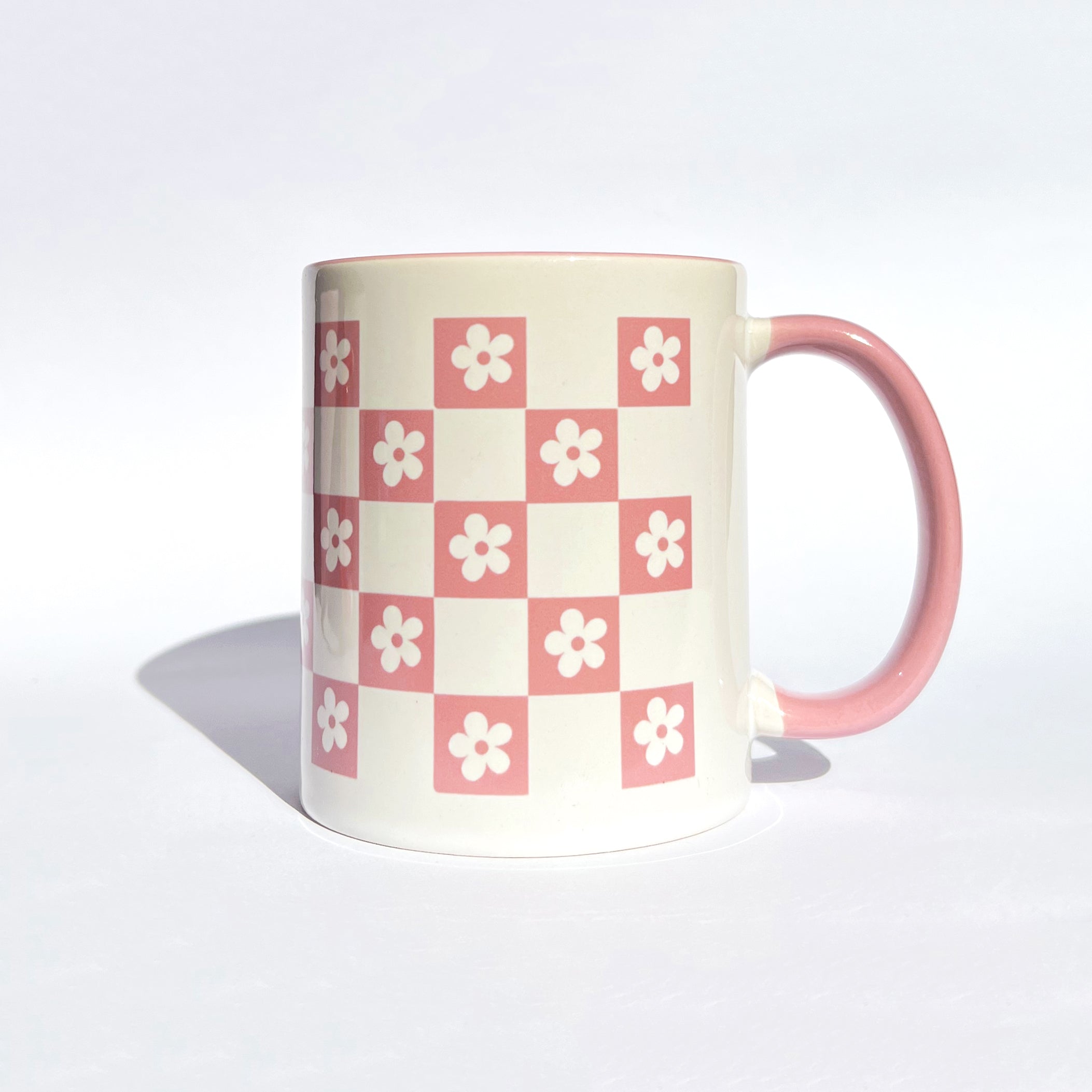 Checkered Flower Power Mug
