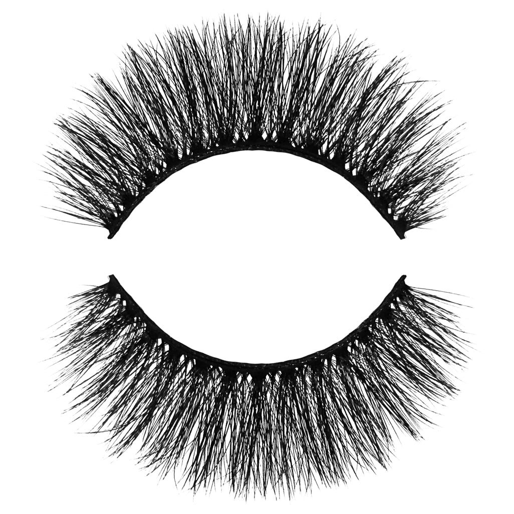 Slay 3D Faux Mink False Eyelash. Dramatic, medium length and very full and thick. Light and Fluffy. 100% Vegan & Cruelty Free Faux Mink Fibers