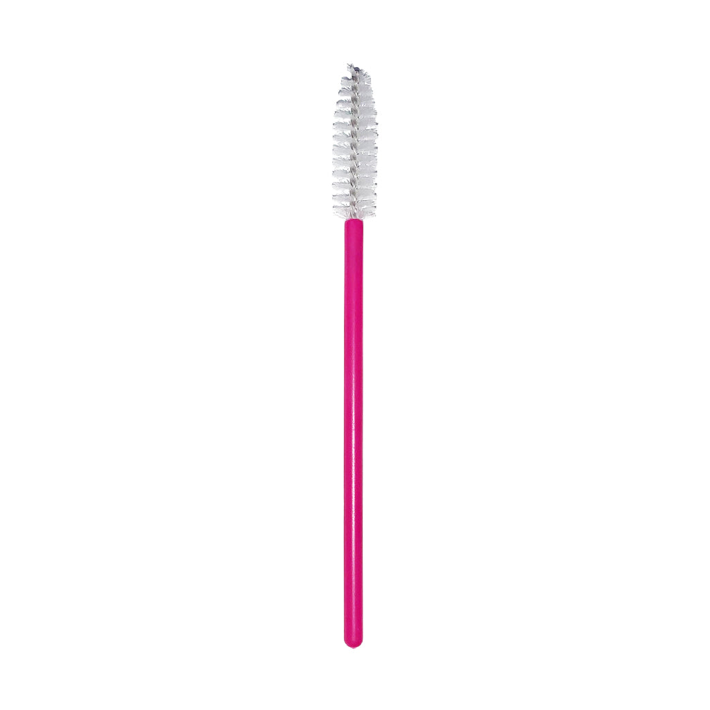 Pink and white Spoolie. Use them to brush out your lashes, eyebrows or even as a mascara wand! Great for makeup artists!